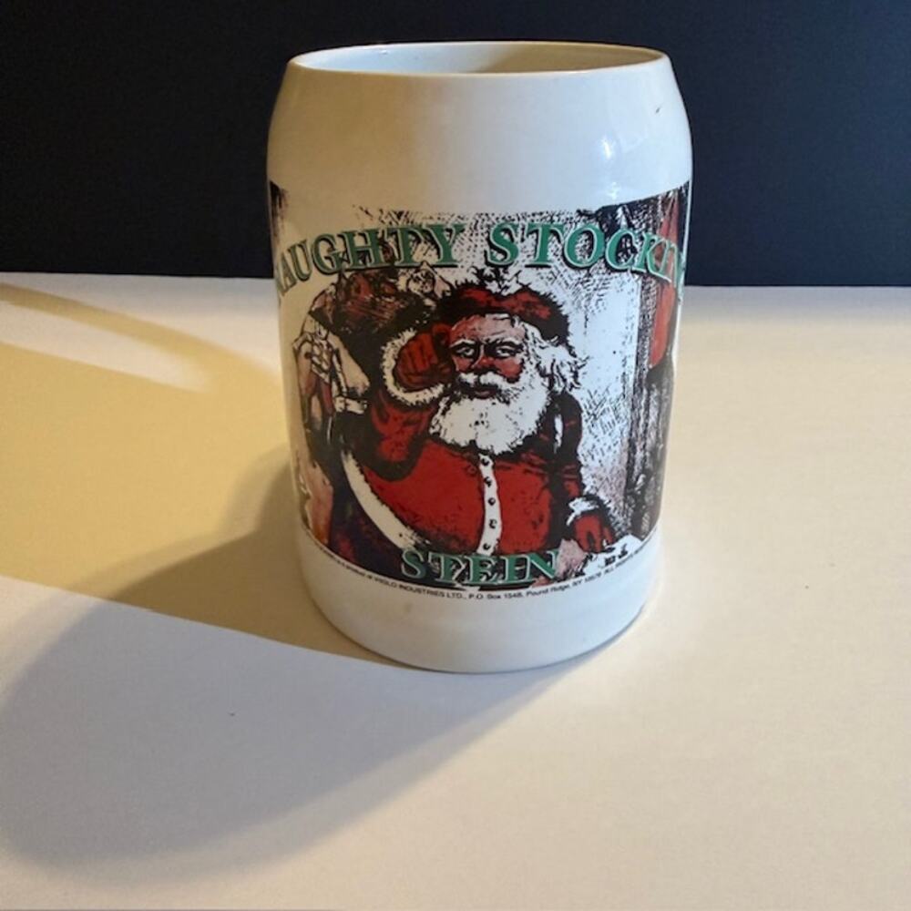 Naughty Stocking Stein with Crusty Old Santa Claus Beer Stein Mug
